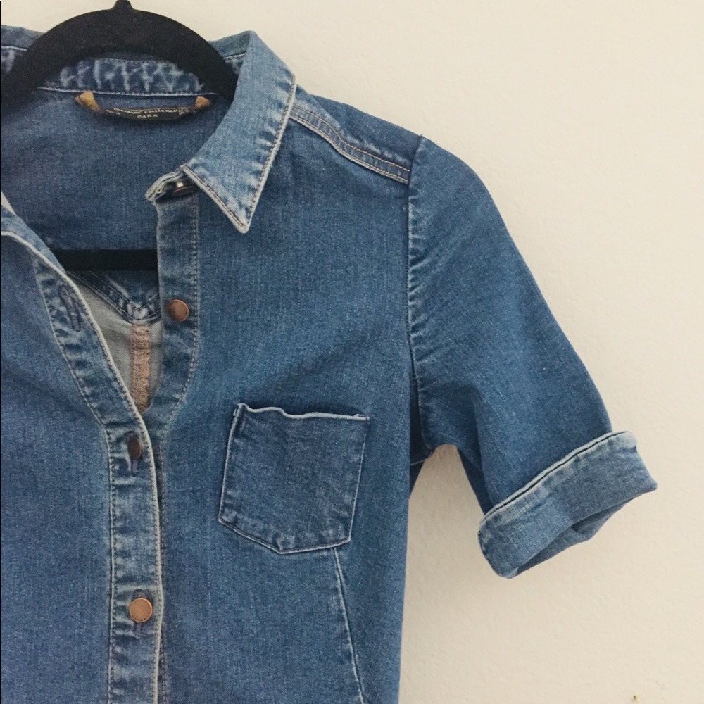 Zara denim collared minidress